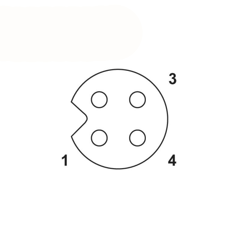 M5 3pins A code female straight front panel mount connector,unshielded,insert,brass with nickel plated shell